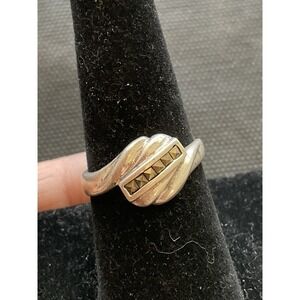 Vintage 925 Sterling Silver Marcasite Ring Size 7.5 Estate Jewelry